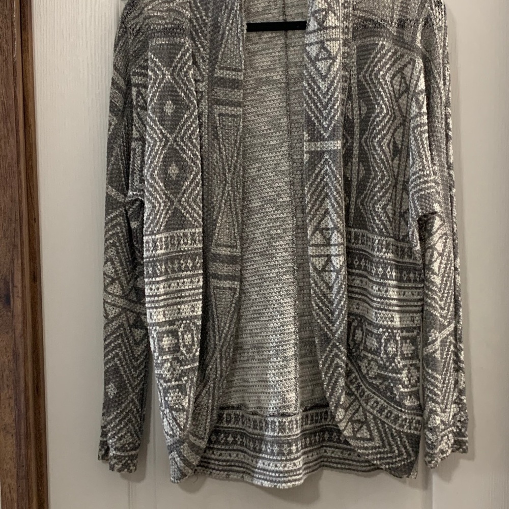 Gray and White Cardigan